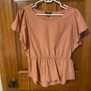 Peplum short sleeve top